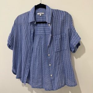 Madewell button down top in pale blue size xs